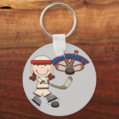HOCKEY - Brunette Girl Tshirts en Gifts Sleutelhanger (Voorkant)