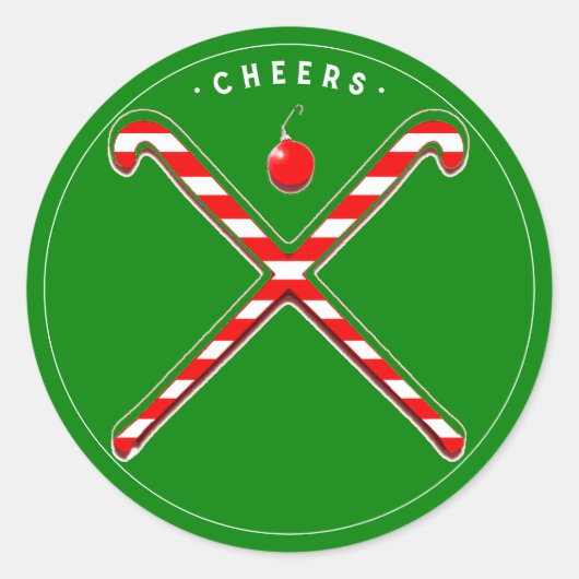 Hockey Cadeautags Ronde Sticker (Voorkant)