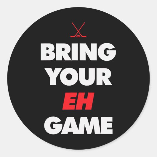 Hockey - Canada breng je EH Game Ronde Sticker (Voorkant)