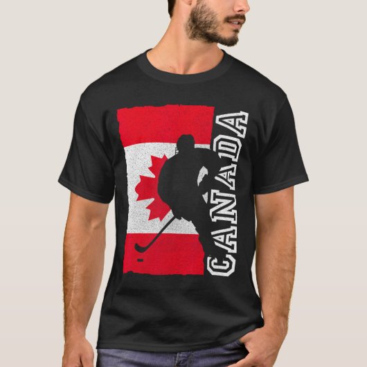 Hockey Canadian Patriotic Flag T-shirt (Voorkant)