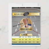 Hockey Card W/Stats Afstudeerder Invitaties - goud Kaart (Voorkant)