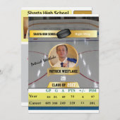 Hockey Card W/Stats Afstudeerder Invitaties - goud Kaart (Voorkant / Achterkant)