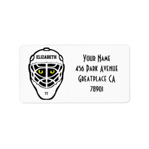 Hockey Cat Eyes Helmet Address Lable Etiket