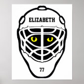 Hockey Cat Eyes Helmet Poster (Voorkant)