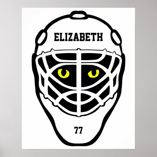 Hockey Cat Eyes Helmet Poster (Voorkant)