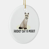 Hockey Cat Piss Keramisch Ornament (Rechts)