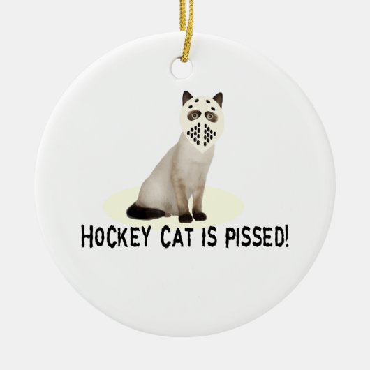 Hockey Cat Piss Keramisch Ornament (Voorkant)