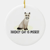 Hockey Cat Piss Keramisch Ornament (Achterkant)