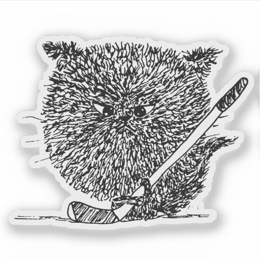 Hockey Cat Sticker (Voorkant)