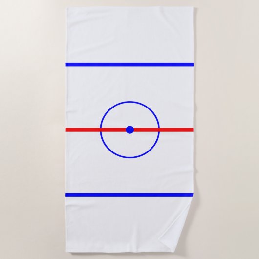 Hockey Center Ice & Blue Lines Strandlaken (Voorkant)