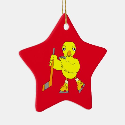 Hockey Chick Keramisch Ornament (Rechts)