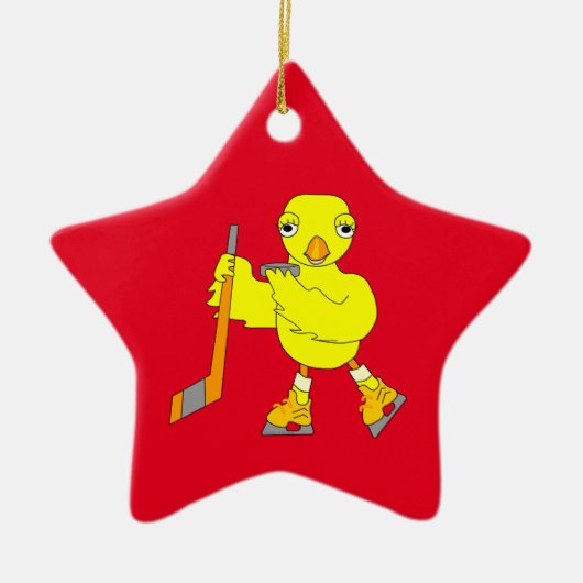 Hockey Chick Keramisch Ornament (Voorkant)