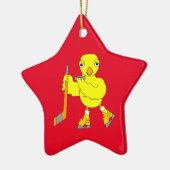 Hockey Chick Keramisch Ornament (Links)