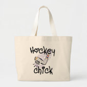 Hockey Chick T-shirts en cadeautjes Grote Tote Bag (Voorkant)
