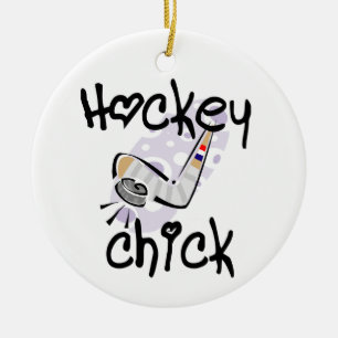 Hockey Chick T-shirts en cadeautjes Keramisch Ornament