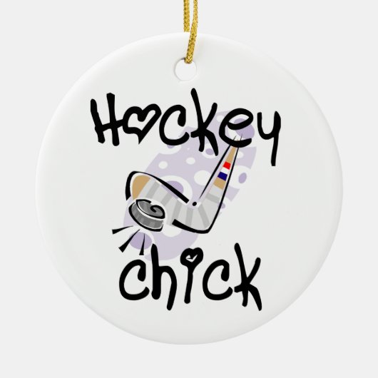 Hockey Chick T-shirts en cadeautjes Keramisch Ornament (Voorkant)