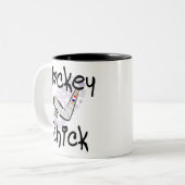 Hockey Chick T-shirts en cadeautjes Tweekleurige Koffiemok (Voorkant links)