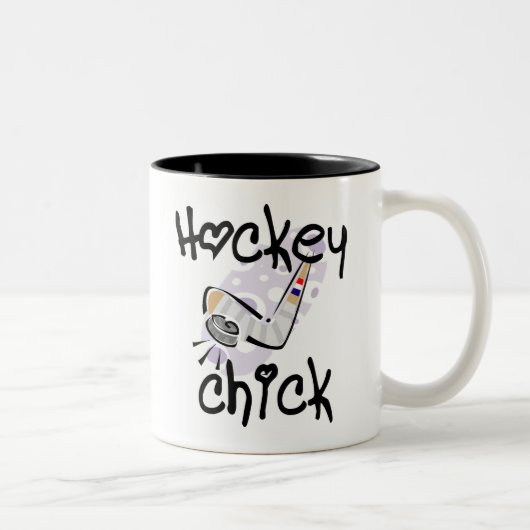 Hockey Chick T-shirts en cadeautjes Tweekleurige Koffiemok (Rechts)