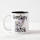 Hockey Chick T-shirts en cadeautjes Tweekleurige Koffiemok (Links)