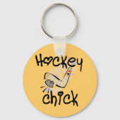 Hockey Chick Tshirts en cadeaus Sleutelhanger (Voorkant)