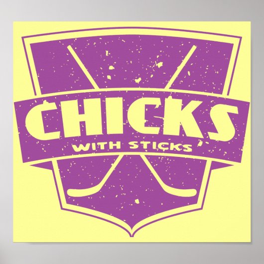 Hockey Chicken with Sticks Poster (Voorkant)