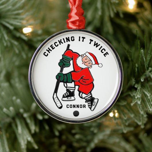 Hockey Christmas Collectible Metalen Ornament (Boom)