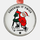 Hockey Christmas Collectible Metalen Ornament (Voorkant)