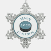 #hockey Christmas tree decoration Tin Sneeuwvlok Ornament (Voorkant)