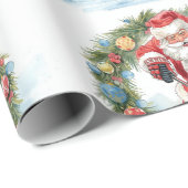  Hockey Christmas with Santa Claus Cadeaupapier (Rol Hoek)