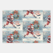  Hockey Christmas with Santa Claus Inpakpapier Vel (Voorkant 2)