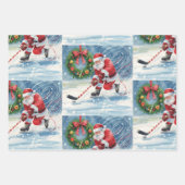  Hockey Christmas with Santa Claus Inpakpapier Vel (Voorkant)