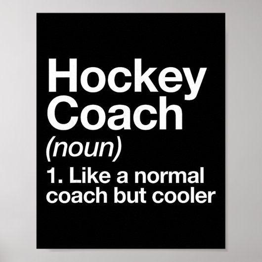 Hockey Coach Definitie Sport Grappige Trainer Inst Poster (Voorkant)