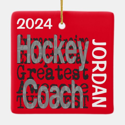 Hockey Coach Extraordinaire CUSTOM Keramisch Ornament (Achterkant)