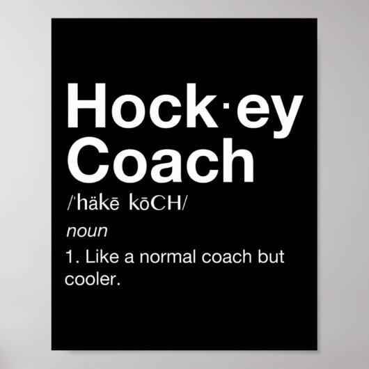 Hockey Coach Fun Sport Coaching Definition Poster (Voorkant)