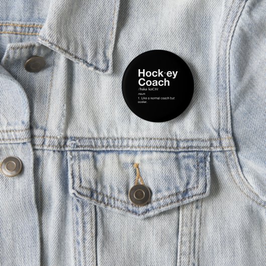 Hockey Coach Fun Sport Coaching Definition Ronde Button 5,7 Cm (In situ)