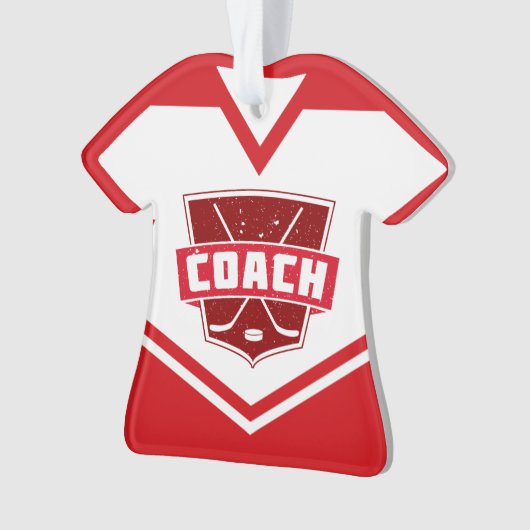 Hockey Coach,  naam & nummer Jersey Ornament (voorkant)