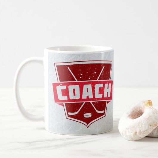 Hockey Coach Retro Style Shield Cup Mok (Met donut)