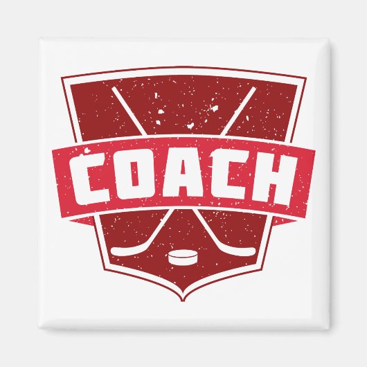 Hockey Coach Retro Style Shield Magneet (Voorkant)