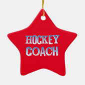 Hockey Coach Ruw Blauw Tekst Keramisch Ornament (Achterkant)