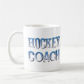Hockey Coach Ruw Blauw Tekst Koffiemok (Links)