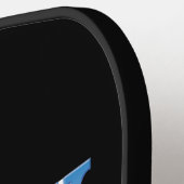 Hockey Coach Ruw Blauw Tekst Pickleball Paddle (Links Detail)