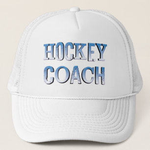 Hockey Coach Ruw Blauw Tekst Trucker Pet
