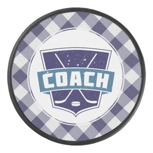 Hockey Coach Shield Puck (blauw) (Voorkant)
