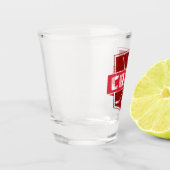 Hockey Coach Shield, Red Shot Glas (Links)