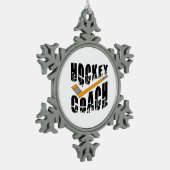 Hockey Coach Stick Tin Sneeuwvlok Ornament (Links)