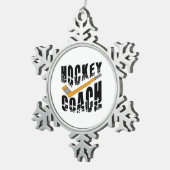 Hockey Coach Stick Tin Sneeuwvlok Ornament (Rechts)