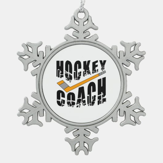 Hockey Coach Stick Tin Sneeuwvlok Ornament (Voorkant)