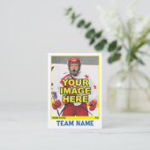 Hockey Collectible Trading Kaart | Geel Contactkaartje (Staand voorkant)