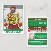 Hockey Collectible Trading Kaart | Kelly Green Contactkaartje (Voorkant / Achterkant)
