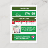 Hockey Collectible Trading Kaart | Kelly Green Contactkaartje (Achterkant)